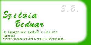 szilvia bednar business card